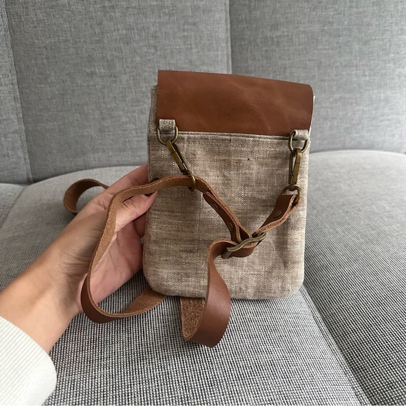 Squires Smidgeon Crossbody Bag Handcrafted USA Canvas Leather Adjustable - Picture 5 of 8